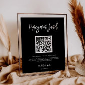 moderne zwarte Honeymoon-code QR-code Poster