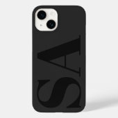 Moderne zwarte initiaal minimaal tegenwoordig Case-Mate iPhone case (Achterkant)