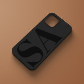 Moderne zwarte initiaal minimaal tegenwoordig Case-Mate iPhone case