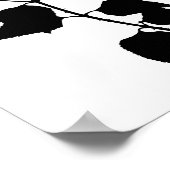 Moderne Zwarte Inkt Abstracte Wildflower Art Poster (Hoek)