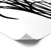 Moderne Zwarte Inkt Abstracte Wildflower Art Poster (Hoek)