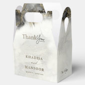 Moderne zwarte inkt gouden islamitische bruiloft D Bedankdoosjes (Geopend)