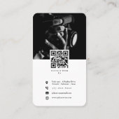 Moderne Zwarte Instagram 4 Fotocollage Visitekaartje (Achterkant)