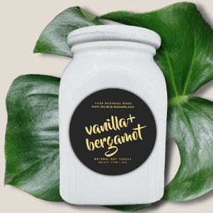 Moderne zwarte-kaarsenlabel ronde sticker