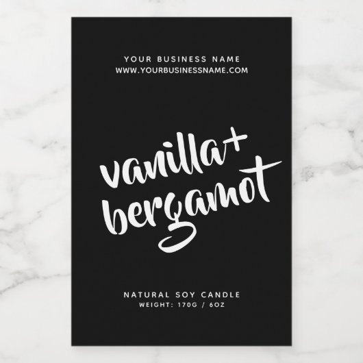 Moderne zwarte-kaarsenlabel voedselcontainer etiket (Enkel label)