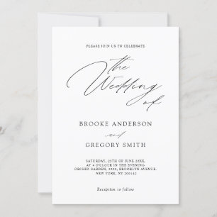 Moderne zwarte kalligrafie Eenvoudig minimalistisc Kaart