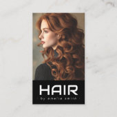 Moderne zwarte kapper stylist visitekaartje (Voorkant)