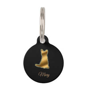 Moderne zwarte kat huisdierpenning