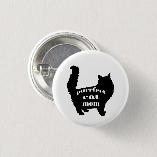 Moderne zwarte kat moeder ronde button 3,2 cm (Voorkant /achterkant)