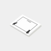 Moderne zwarte kat silhouettes wit gepersonaliseer post-it® notes (Schuin)