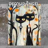 Moderne zwarte katten bruiloft tissuepapier