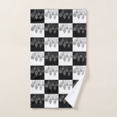 Moderne zwarte kerstkreet bad handdoek (Handdoek)