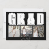 Moderne zwarte klasse van 2025 AFSTUDEERDER afstud Aankondiging (Voorkant)