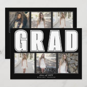 Moderne zwarte klasse van 2025 AFSTUDEERDER afstud Aankondiging (Voorkant / Achterkant)