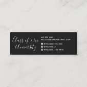 Moderne zwarte klasse van de fotonaamkaart van het contactkaartje (Achterkant)