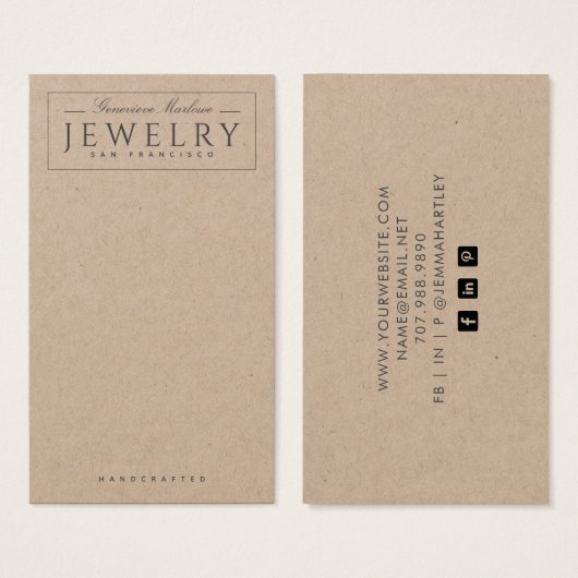 Moderne zwarte kraft-schermkaarten met wit oormerk visitekaartje (Voorkant /achterkant)