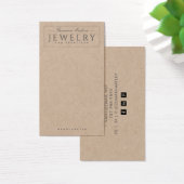 Moderne zwarte kraft-schermkaarten met wit oormerk visitekaartje (Bureau)