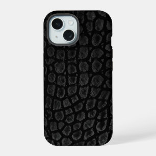 Moderne Zwarte Krokodil iPhone 15 Hoesje
