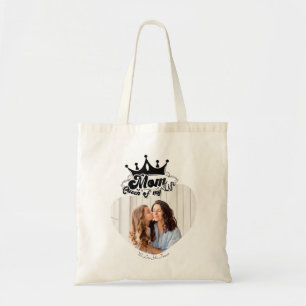 Moderne Zwarte Kroon, MOM Koningin van mijn leven Tote Bag