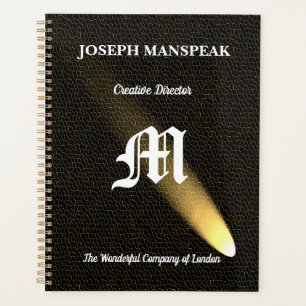 Moderne zwarte leder en komeet Streaks Planner