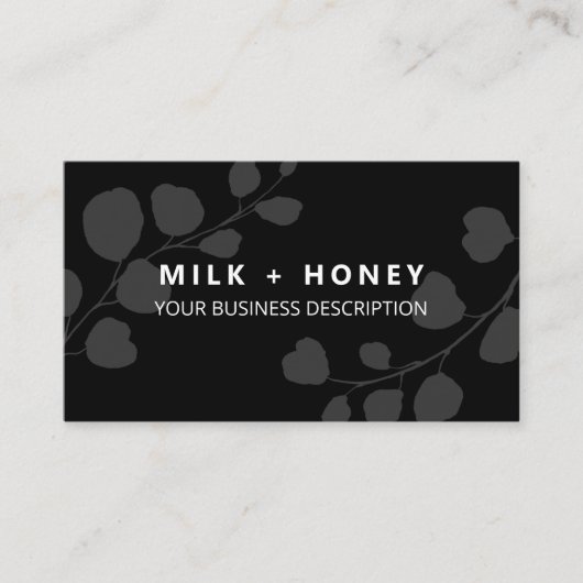 Moderne zwarte leder en Visitekaartje (Voorkant)