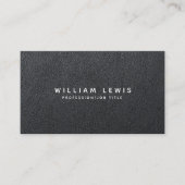 Moderne zwarte leder Minimale Visitekaartje (Voorkant)