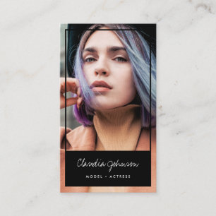 Moderne zwarte lijst acteur model zangeres dansfot visitekaartje