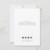 Moderne zwarte logo kleine bedrijven bedankkaart (Achterkant)