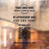 Moderne zwarte Logo QR-code alleen op afspraak Raamsticker