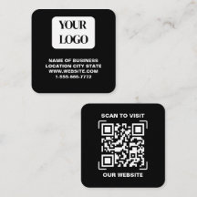Moderne Zwarte Logo QR-code Scan Website Vierkant