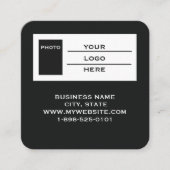 Moderne Zwarte Logo QR Code Scan Website Vierkant Vierkante Visitekaartje (Voorkant)