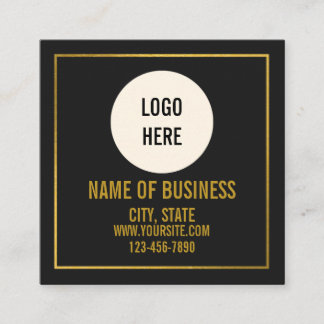 Moderne Zwarte Logo QR-code Scan Website Vierkante Visitekaartje