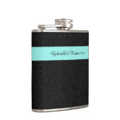 Moderne zwarte luipaard afdruk Aqua Stripe met naa Heupfles (Rechts)