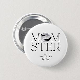 Moderne Zwarte Maan Vleermuizen Halloween Momster Ronde Button 5,7 Cm