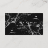 Moderne zwarte marmer Simple Typografie Visitekaartje (Voorkant)