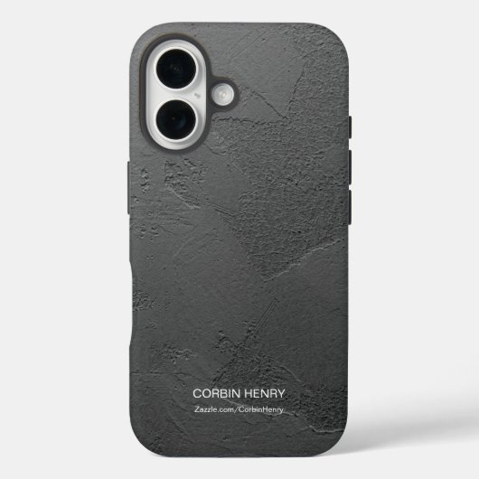 Moderne zwarte matte gestructureerde gepersonalise Case-Mate iPhone case (Achterkant)