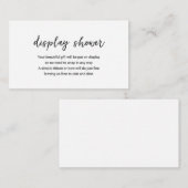 Moderne, zwarte, minimale, eenvoudige Display Show Informatiekaartje (Voorkant / Achterkant)