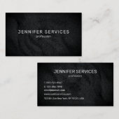 moderne zwarte minimalistische en eenvoudige textu visitekaartje (Voorkant / Achterkant)