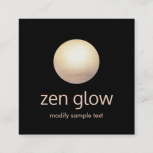 Moderne zwarte minimalistische gouden cirkel vierkante visitekaartje