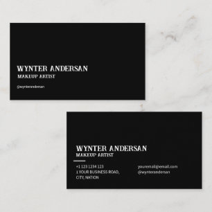 Moderne zwarte minimalistische luxe aangepaste naa visitekaartje