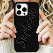 Moderne Zwarte Minimalistische Script Naam Case-Mate iPhone Case