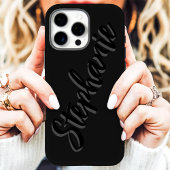 Moderne Zwarte Minimalistische Script Naam Case-Mate iPhone Case