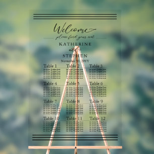 Moderne zwarte minimalistische weddenschapskaart acryl bord