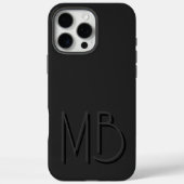 Moderne Zwarte Monogram Initiaal Letters Modern Case-Mate iPhone Case (Achterkant)