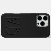 Moderne Zwarte Monogram Initiaal Letters Modern Case-Mate iPhone Case (Achterkant (horizontaal))