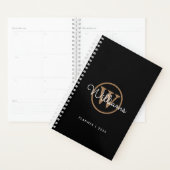 Moderne zwarte monogram monogram voor zwarte goude planner (Display)