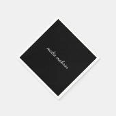 Moderne Zwarte Monogram Script Ontwerp Servet (Hoek)