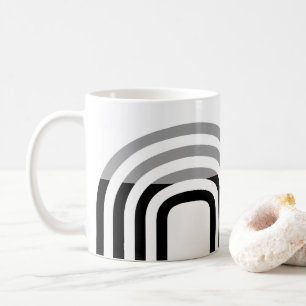 Moderne zwarte monotone-Initiaal patroon Koffiemok