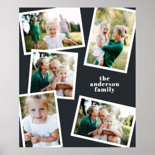 Moderne, zwarte multi-foto home decor poster