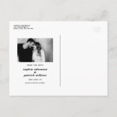 Moderne zwarte oude datumtypografie Opslaan datum Aankondigingskaart (Achterkant)